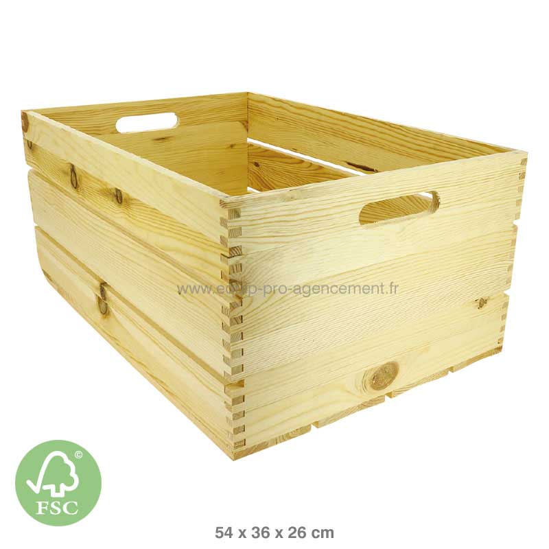 Cagette bois naturel pin 54x36x26