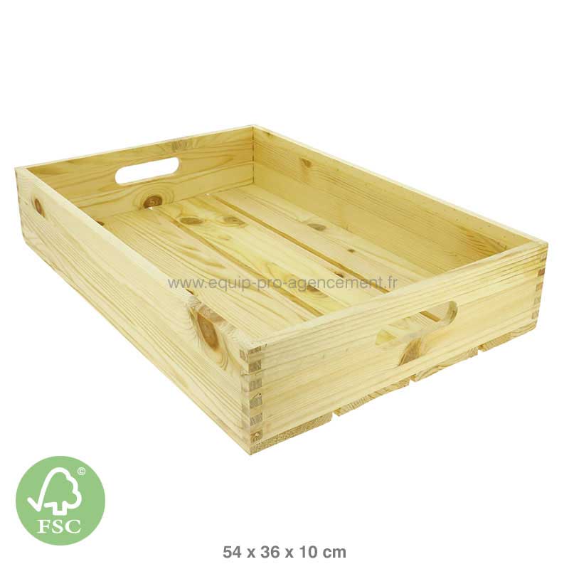 Cagette bois naturel pin 56x36x10